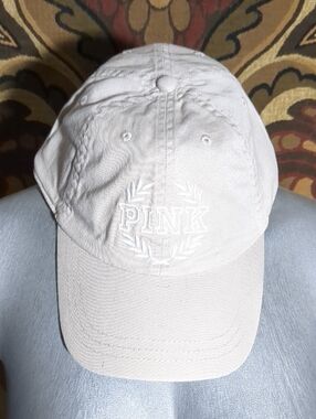 PINK Victoria's Secret Light Beige Logo Baseball Cap